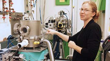 Researcher at one of the two measuring stations.